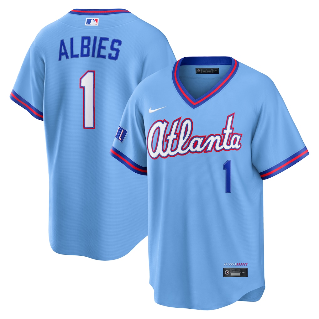 Men's Atlanta Braves Ozzie Albies Nike Powder Blue 2026 City Connect Stadium Jersey