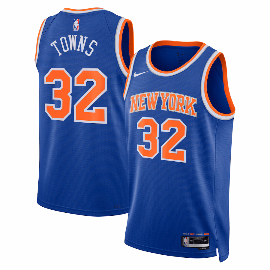 Unisex New York Knicks Karl-Anthony Towns Nike Blue Swingman Jersey - Icon Edition