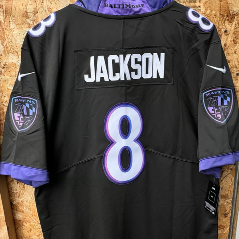Men's Baltimore Ravens Lamar Jackson Nike Black Vapor F.U.S.E. Stitched Limited Jersey