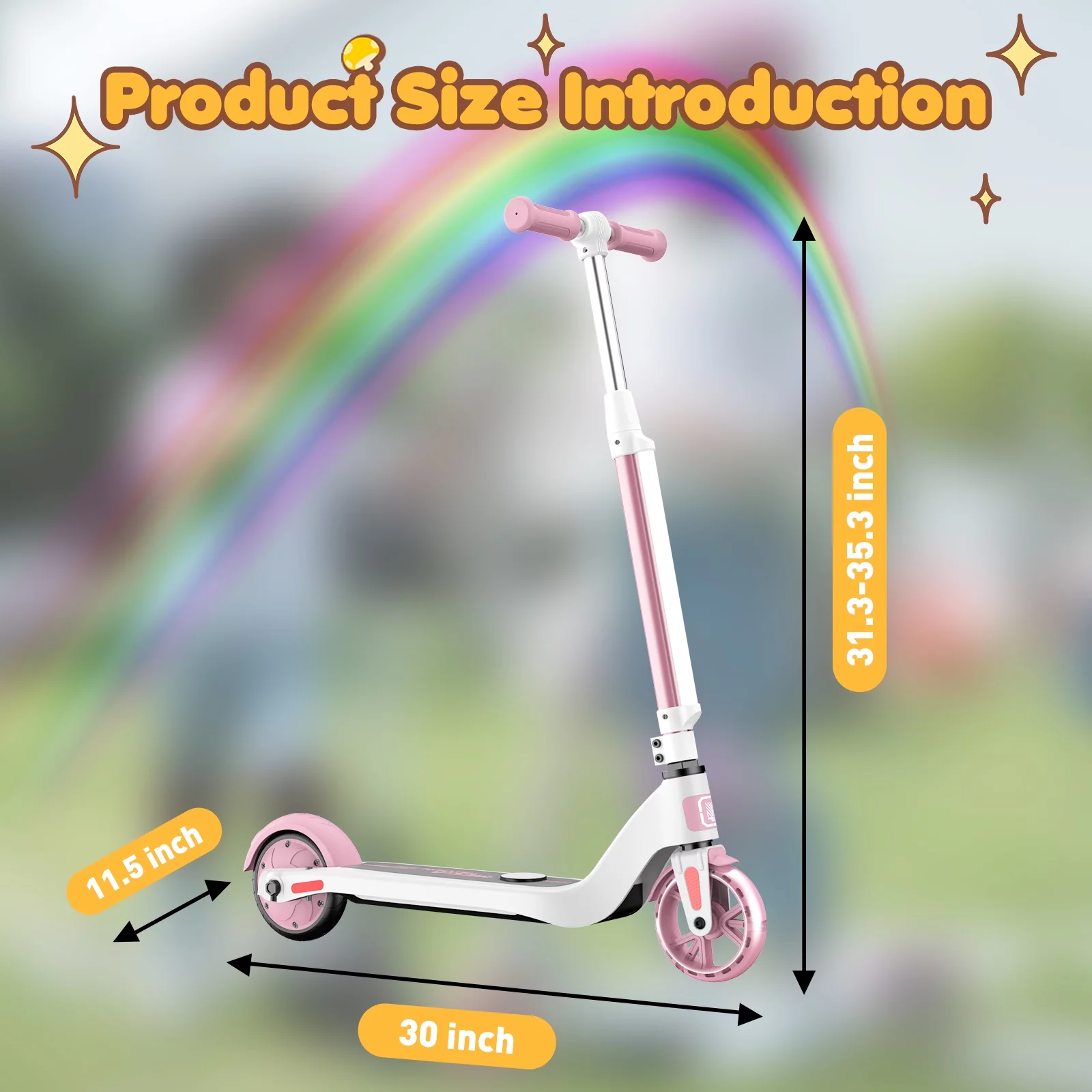 Mega Motion 5.5 Kick Electric Scooter for Kids - 5MPH Lightweight, kick scooter Adjustable Handlebars e scooters for kids 4-8