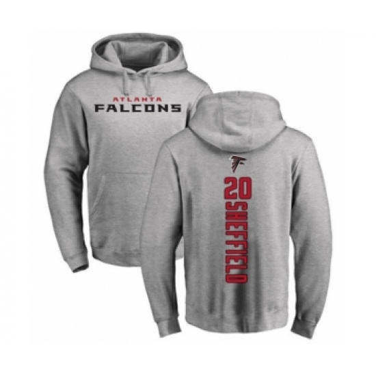 Football Atlanta Falcons #20 Kendall Sheffield Ash Backer Pullover Hoodie