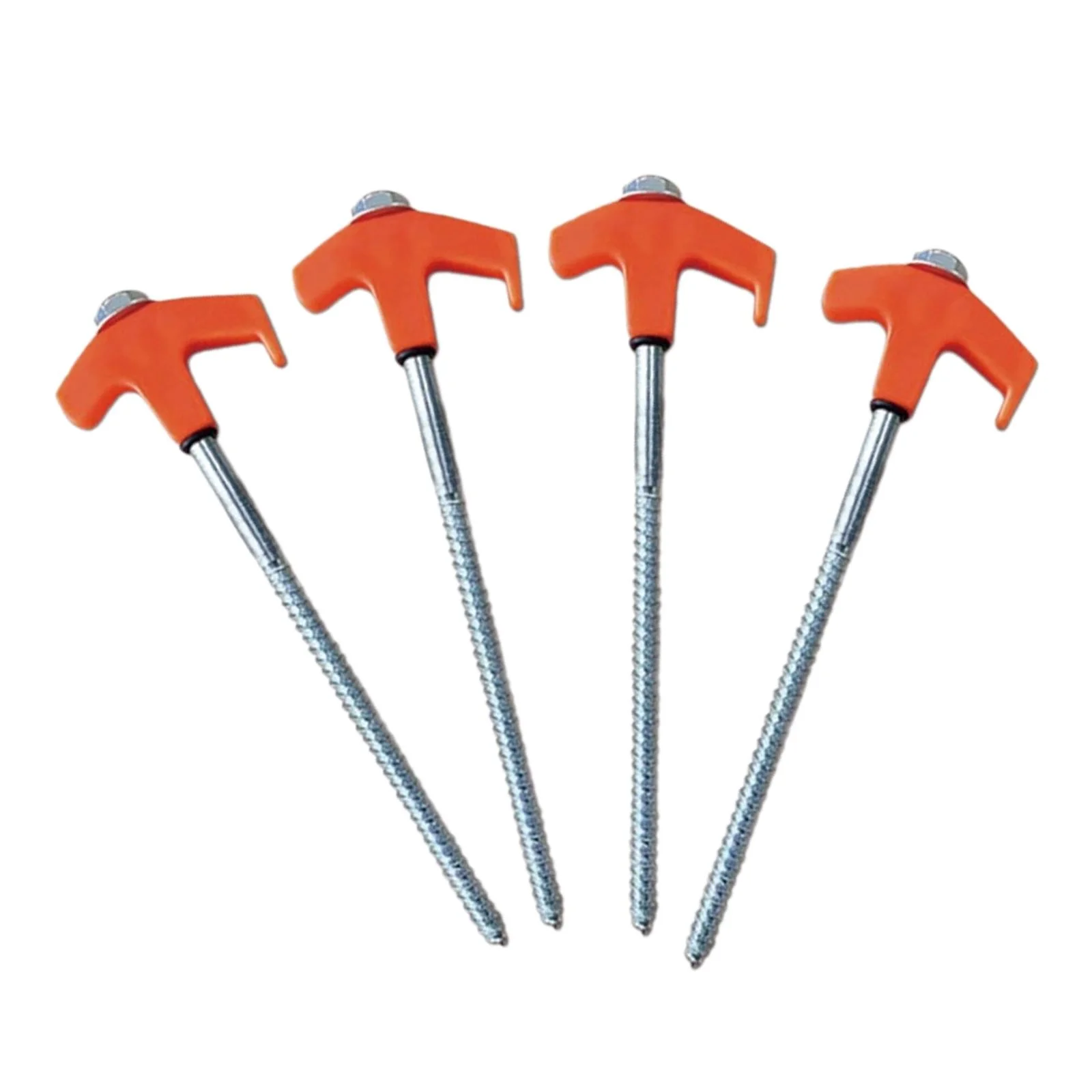 GARENDE 4Pcs Tent Stakes Camping Stakes Multifunctional Accessories Ground Anchors Tent Orange - Curated Treasures Market