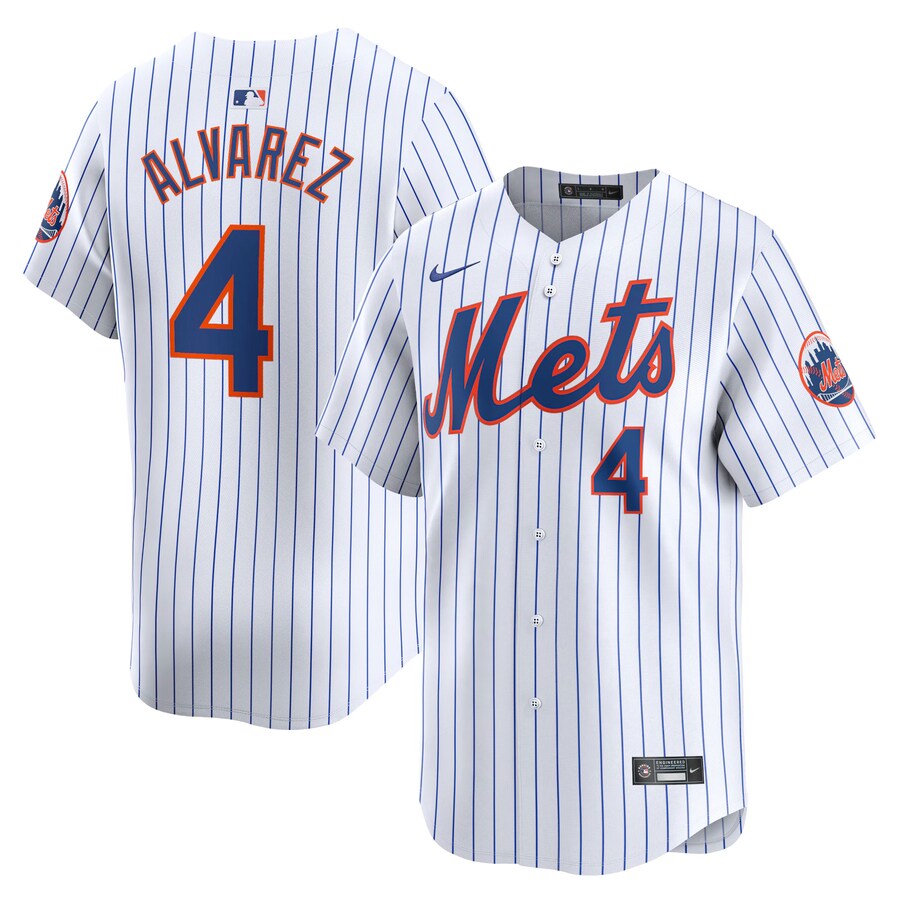 Youth New York Mets Francisco Alvarez Nike White Home Limited Player Jersey