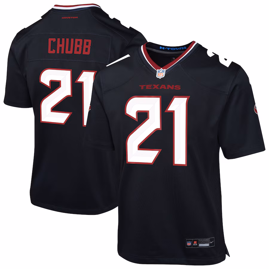 Youth Houston Texans Nick Chubb Nike Navy Team Game Jersey