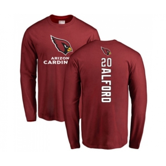 Football Arizona Cardinals #20 Robert Alford Maroon Backer Long Sleeve T-Shirt