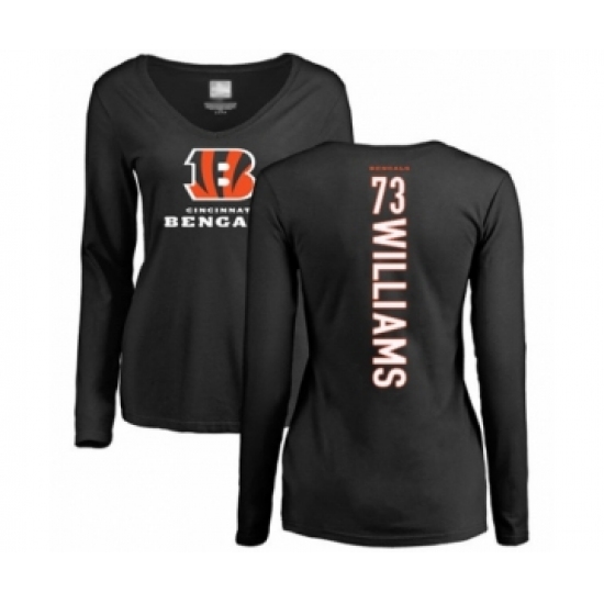 Football Women's Cincinnati Bengals #73 Jonah Williams Black Backer Long Sleeve T-Shirt