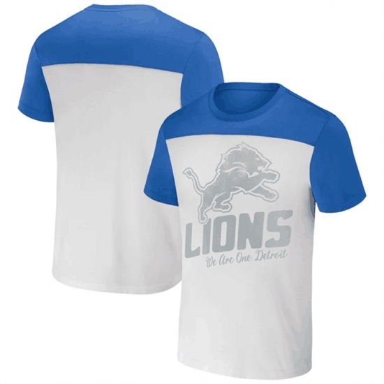 Men's Detroit Lions Cream Blue X Darius Rucker Collection Colorblocked T Shirt