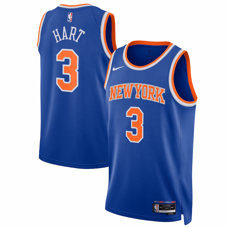 Unisex New York Knicks Josh Hart Nike Blue Swingman Player Jersey - Icon Edition
