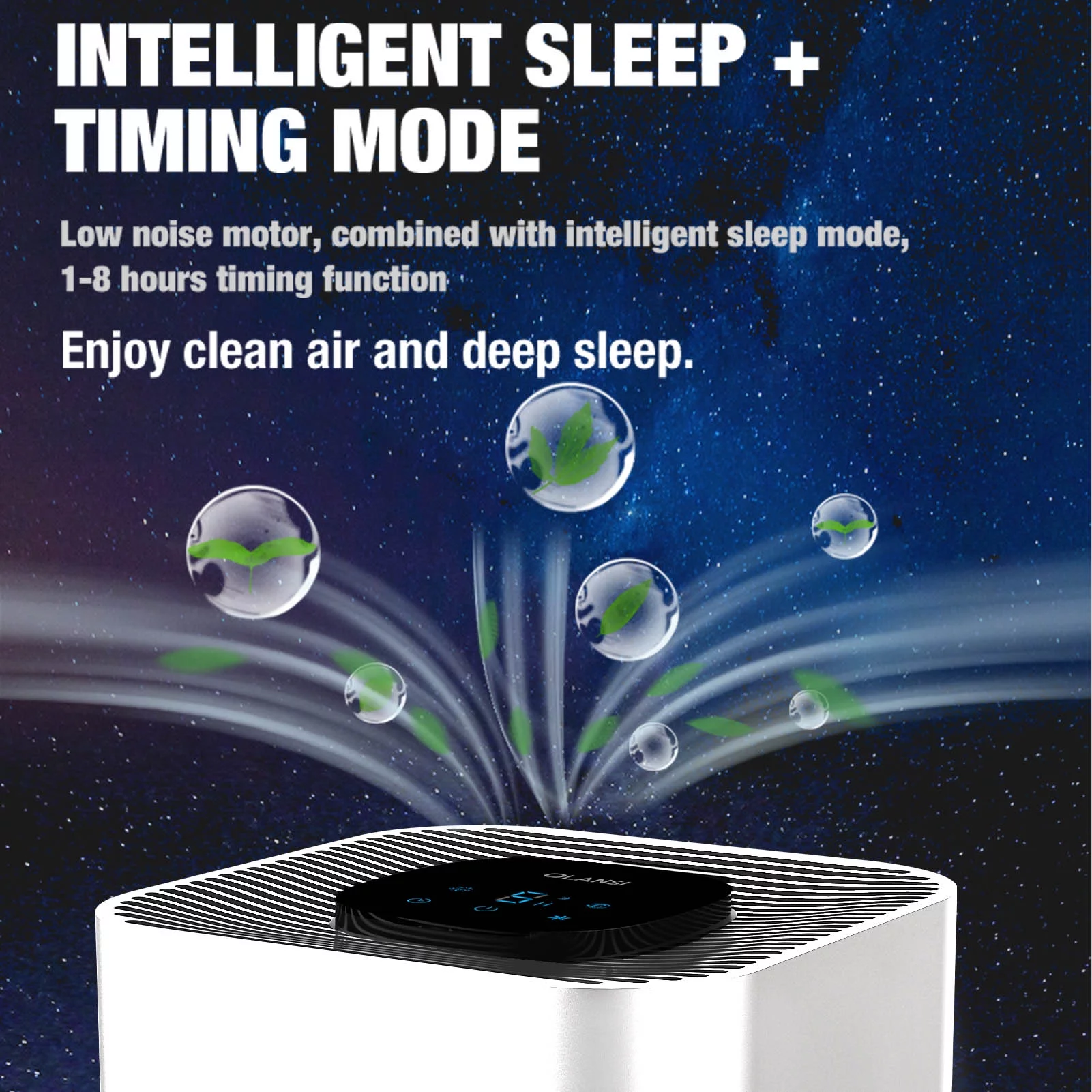 Olansi HEPA Air Purifier for Bedroom, H13 True Filter, 24H Timer, Quiet Sleep Mode,White