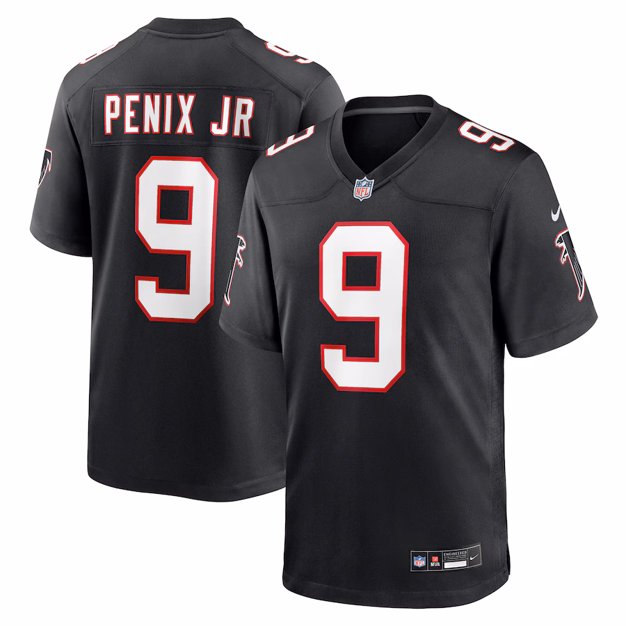 Men's Atlanta Falcons Michael Penix Jr. Nike Black Alternate Game Jersey