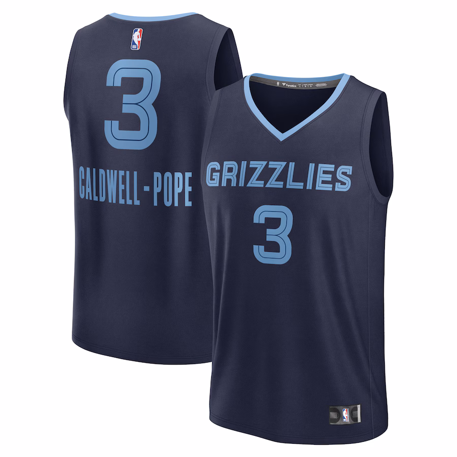 Youth Memphis Grizzlies Kentavious Caldwell-Pope Fanatics Navy Fast Break Replica Player Jersey - Icon Edition
