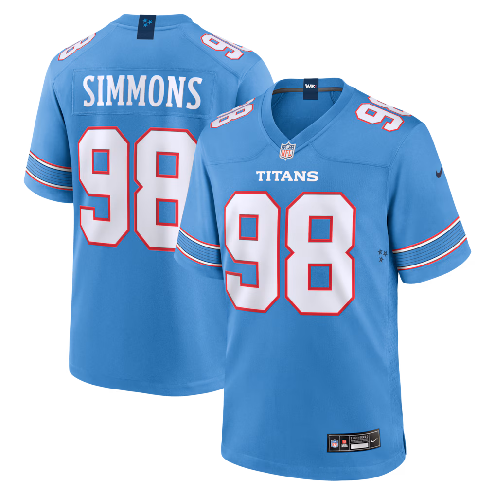 Men's Tennessee Titans Jeffery Simmons Nike Light Blue Jersey