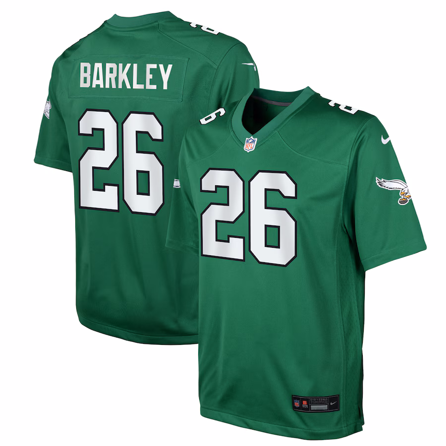 Youth Philadelphia Eagles Saquon Barkley Nike Kelly Green Game Jersey