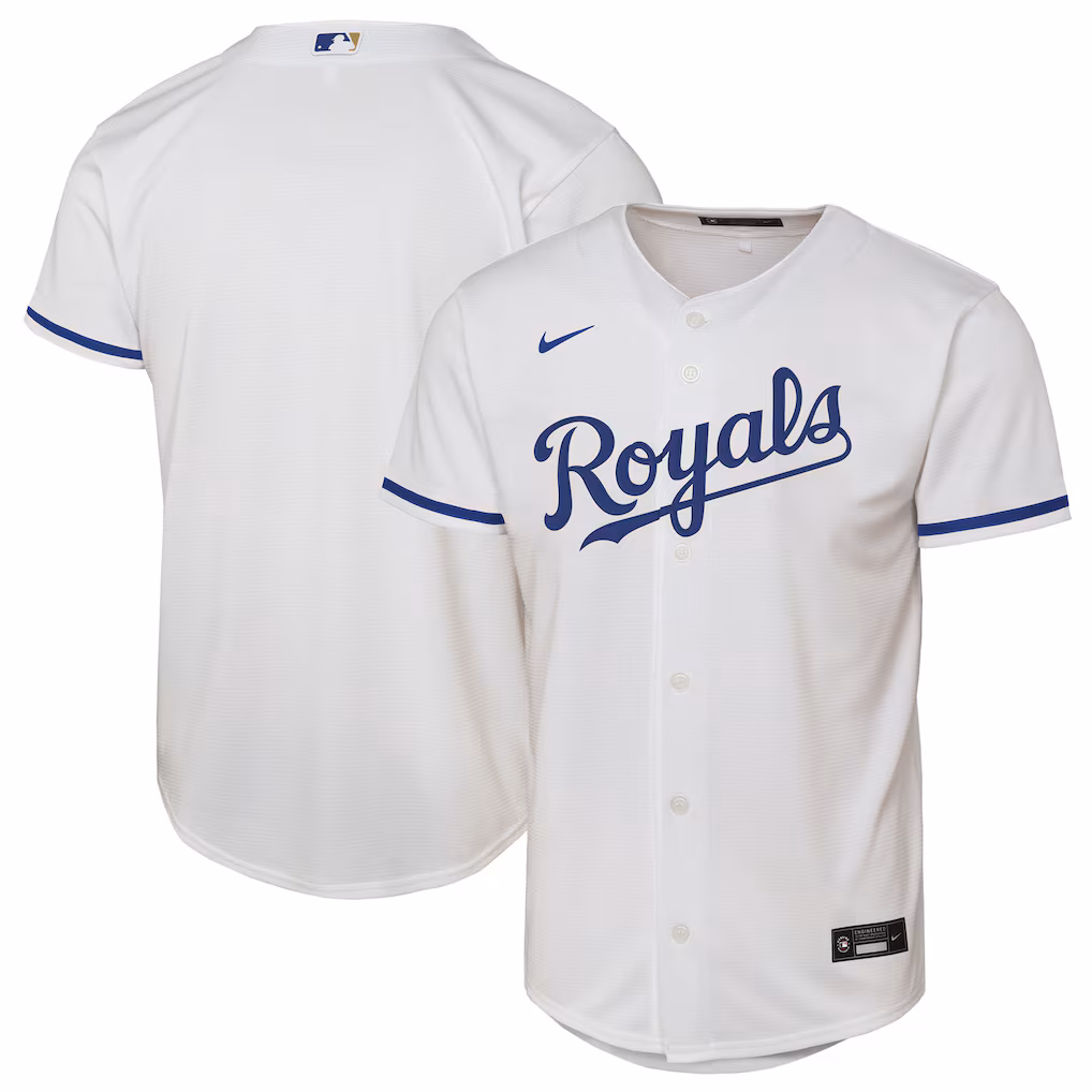 Youth Kansas City Royals  Nike White Home Replica Jersey