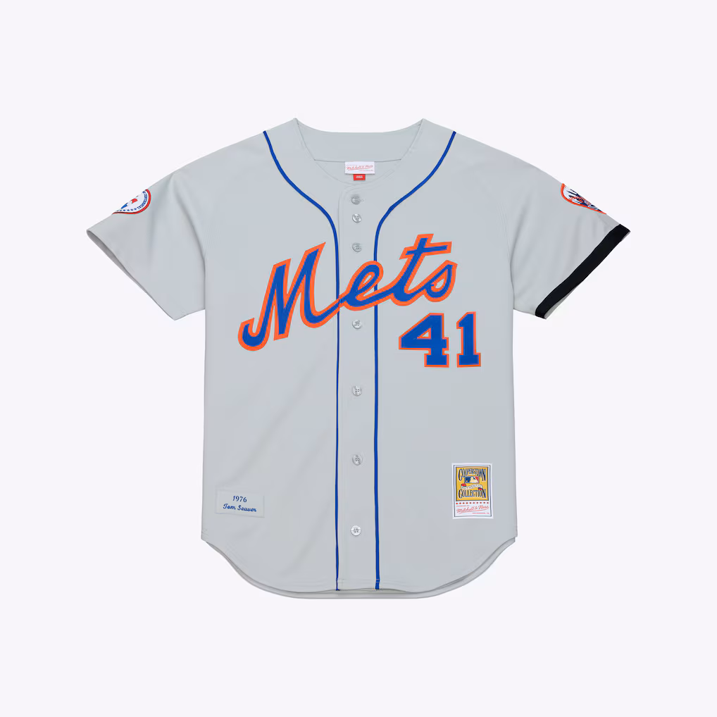 Men's New York Mets Tom Seaver Mitchell & Ness Gray 1976 Authentic Jersey