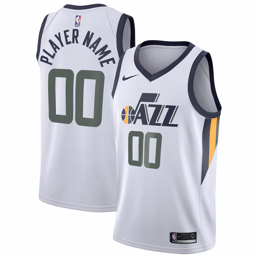 Men's Utah Jazz Nike White 2020/21 Swingman Custom Jersey - Association Edition