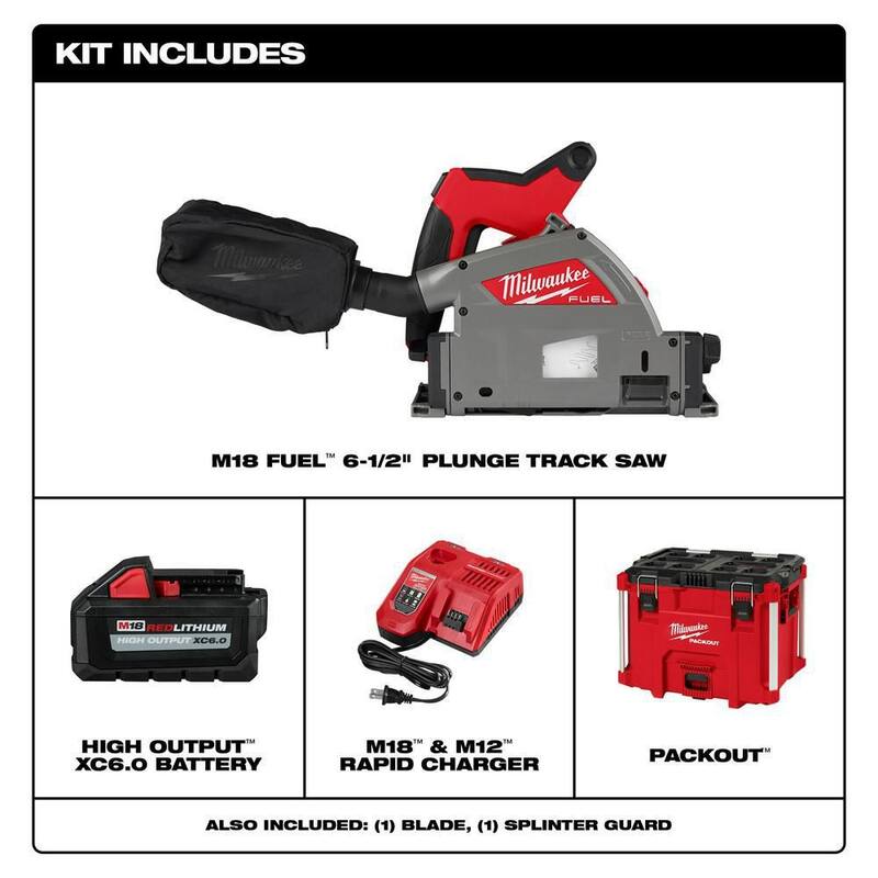 M18 FUEL 18V Lithium-Ion Brushless Cordless 6-1/2 in. Plunge Track Saw Combo Kit W/Carbide Laminate Track Saw Blade