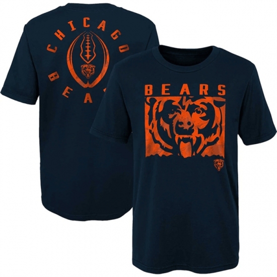 Men's Chicago Bears Navy Preschool Liquid Camo Logo T Shirt