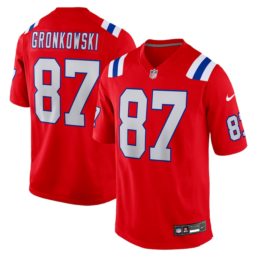 Men's New England Patriots Rob Gronkowski Nike Red Alternate Retired Player Game Jersey