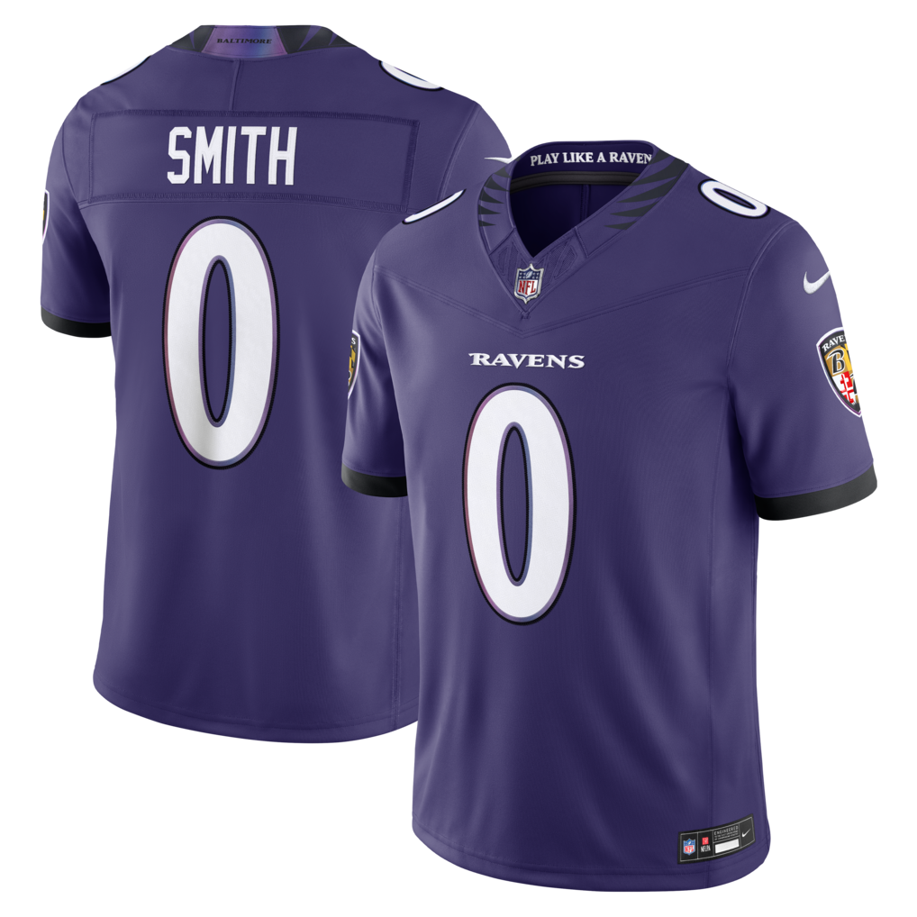 Men's Baltimore Ravens Roquan Smith Nike Purple Vapor F.U.S.E. Sewn Down Limited Jersey