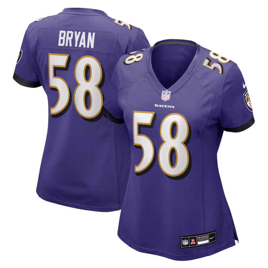 Women's Baltimore Ravens Taven Bryan Nike Purple Team Game Jersey