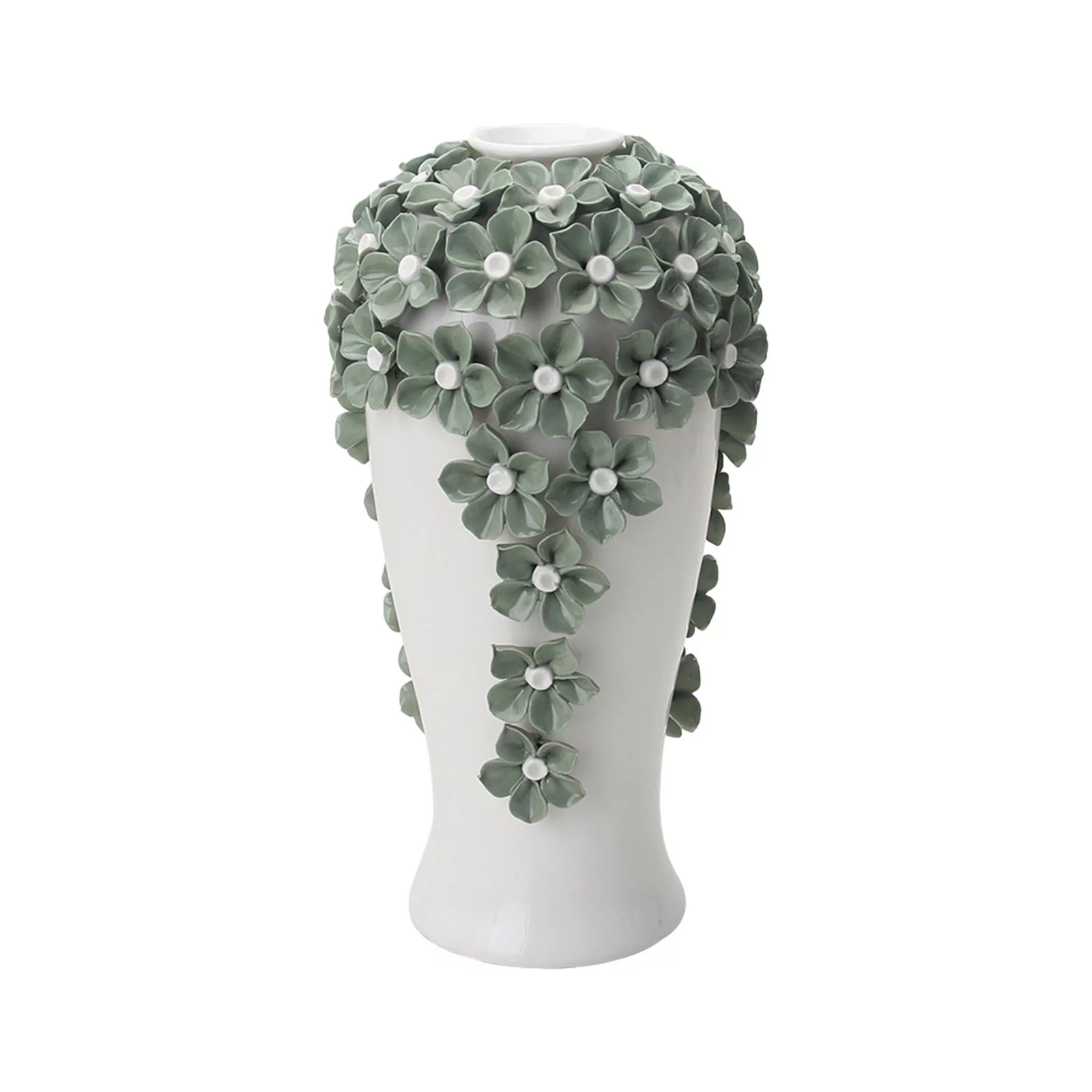 Modern Dried Flower Vase, Modern Art Vase Table Flower Centerpieces Home Decoration Vase Decorative Flower Vase for Living Room Holiday Gifts Green Large - Curated Treasures Market