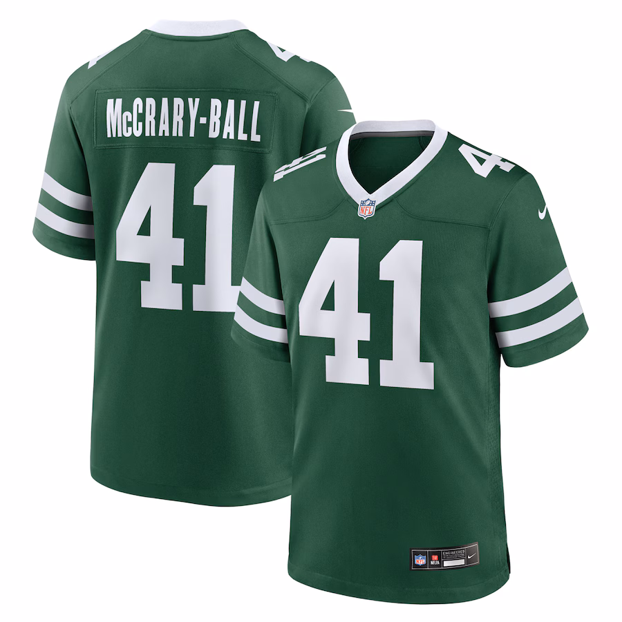 Men's New York Jets Marcelino McCrary-Ball Nike Legacy Green Team Game Jersey