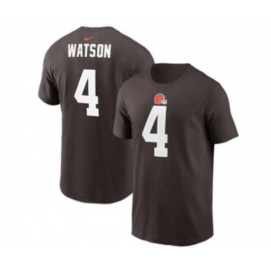 Men's Cleveland Browns #4 Deshaun Watson 2022 Brown Name & Number T-Shirt