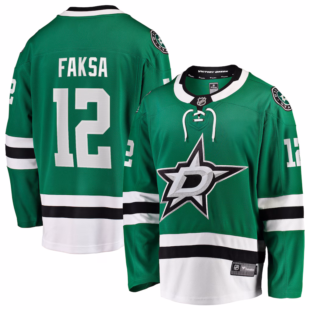 Men's Dallas Stars Radek Faksa Fanatics Kelly Green Home Breakaway Jersey