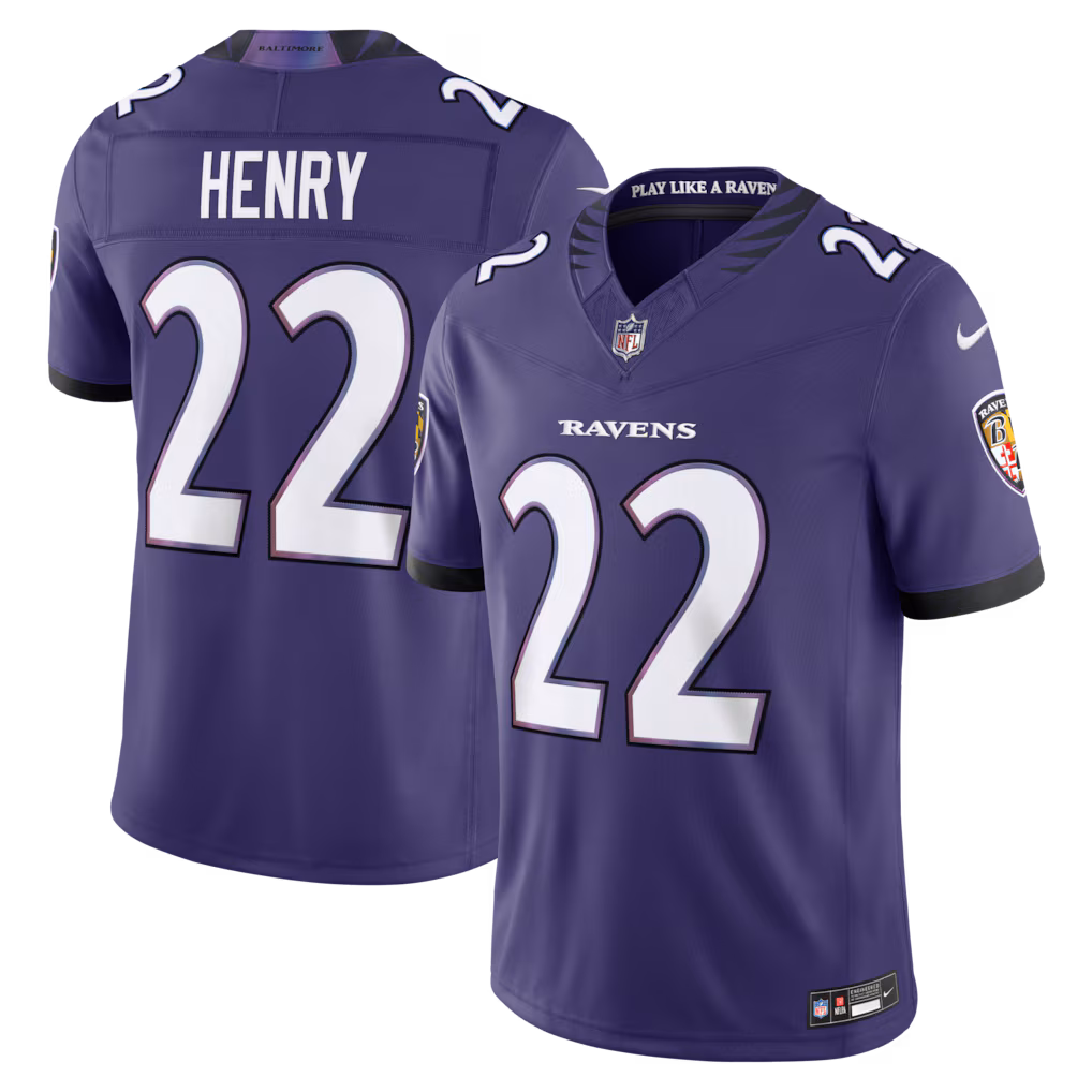 Men's Baltimore Ravens Derrick Henry Nike Purple Team Vapor F.U.S.E. Stitched Limited Jersey