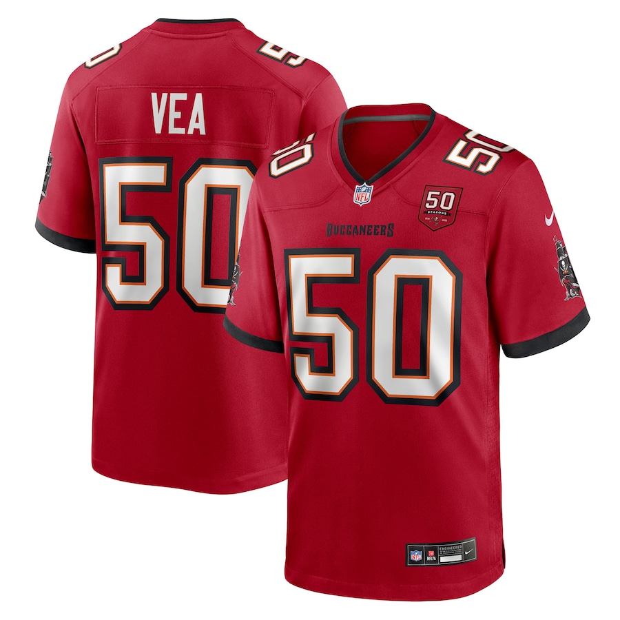 Men's Tampa Bay Buccaneers Vita Vea Nike Red 50th Season Team Game Jersey