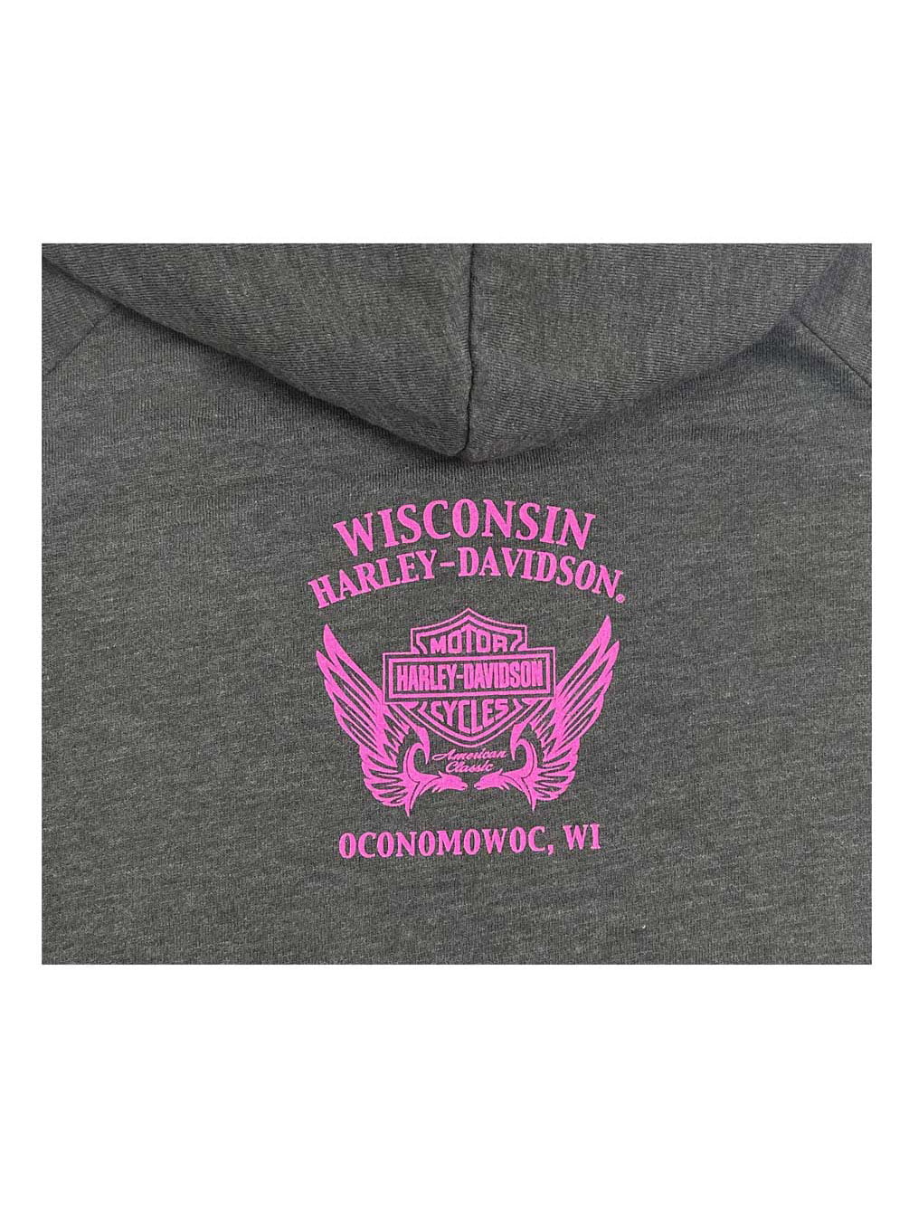 Harley-Davidson Women's Banner Eagle Tri-Blend Pullover Hoodie- Shadow Gray (XS), Harley Davidson - Curated Treasures Market