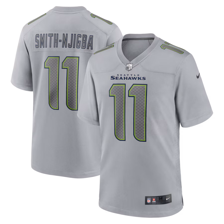 Men's Seattle Seahawks Jaxon Smith-Njigba Nike Gray Atmosphere Fashion Game Jersey