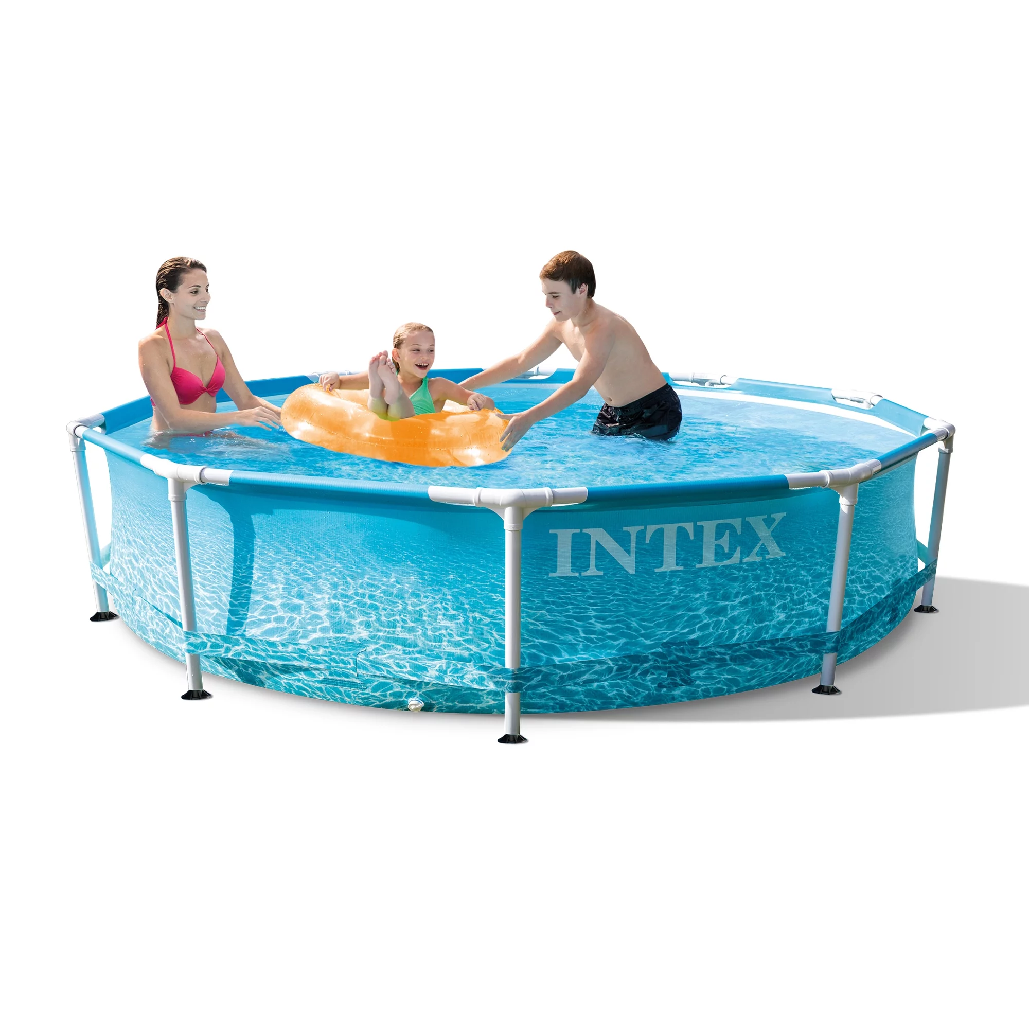 Intex 10' X 30 Beachside Metal Frame Swimming Pool with GFCI 330 GPH Filter Pump Model 28207EH