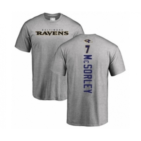 Football Baltimore Ravens #7 Trace McSorley Ash Backer T-Shirt