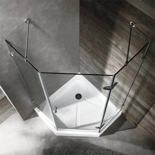 Vigo VG6061CHCL36WS Verona Frameless Neo-Angle Shower Enclosure with Low-Profile Base