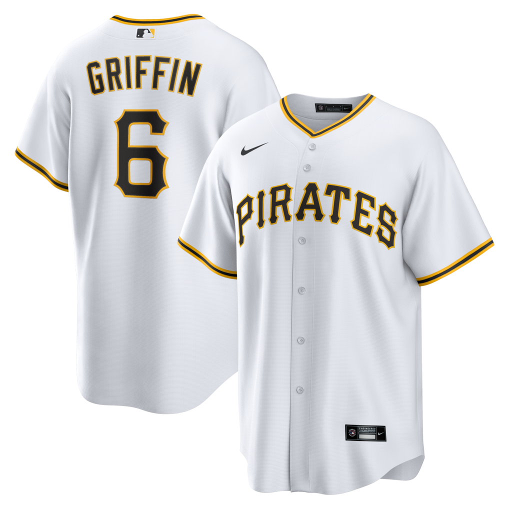 Men's Pittsburgh Pirates Konnor Griffin Nike White Home Replica Jersey