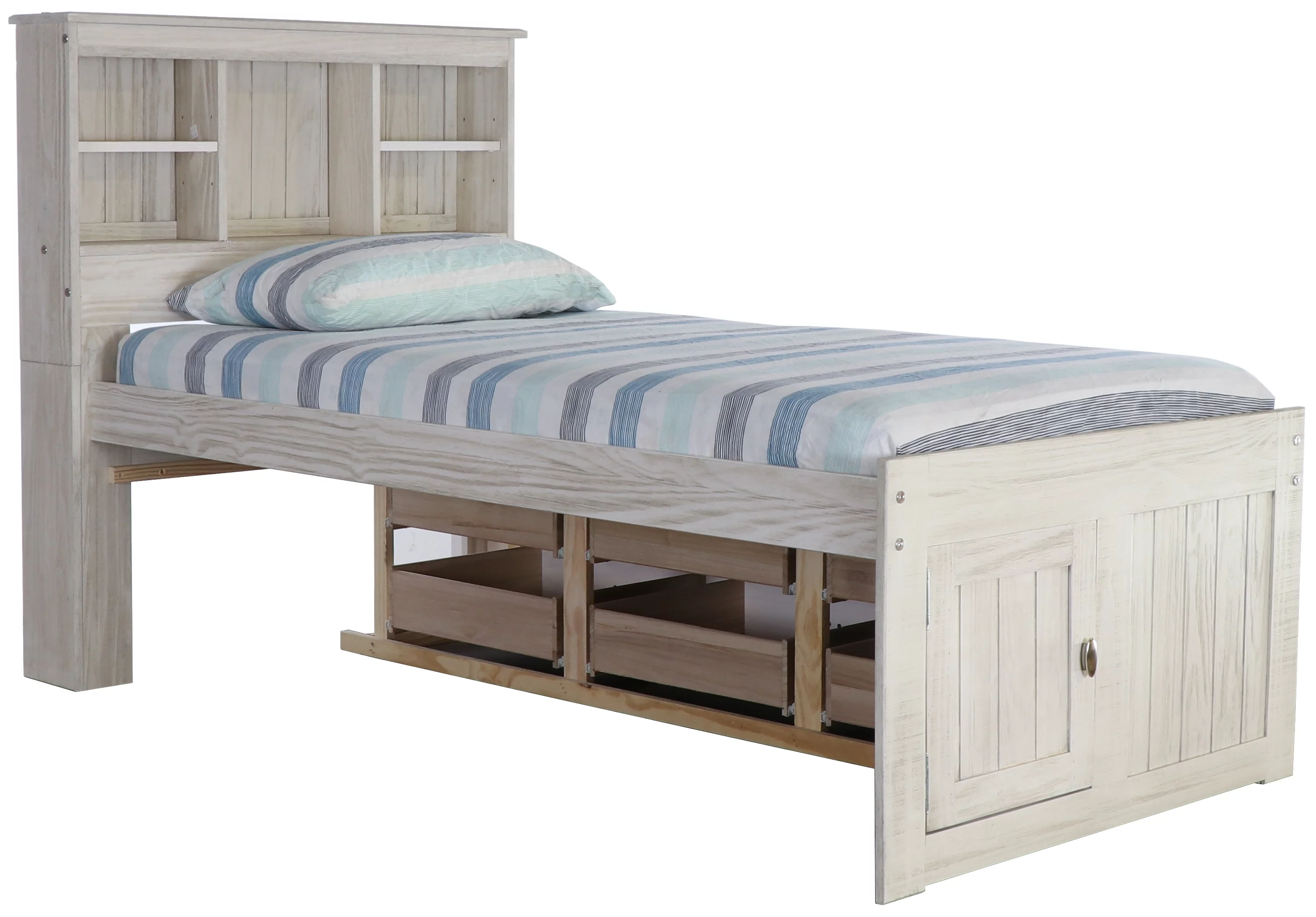 Ash Twin Bookcase Bed with 6 Drawers - Curated Treasures Market