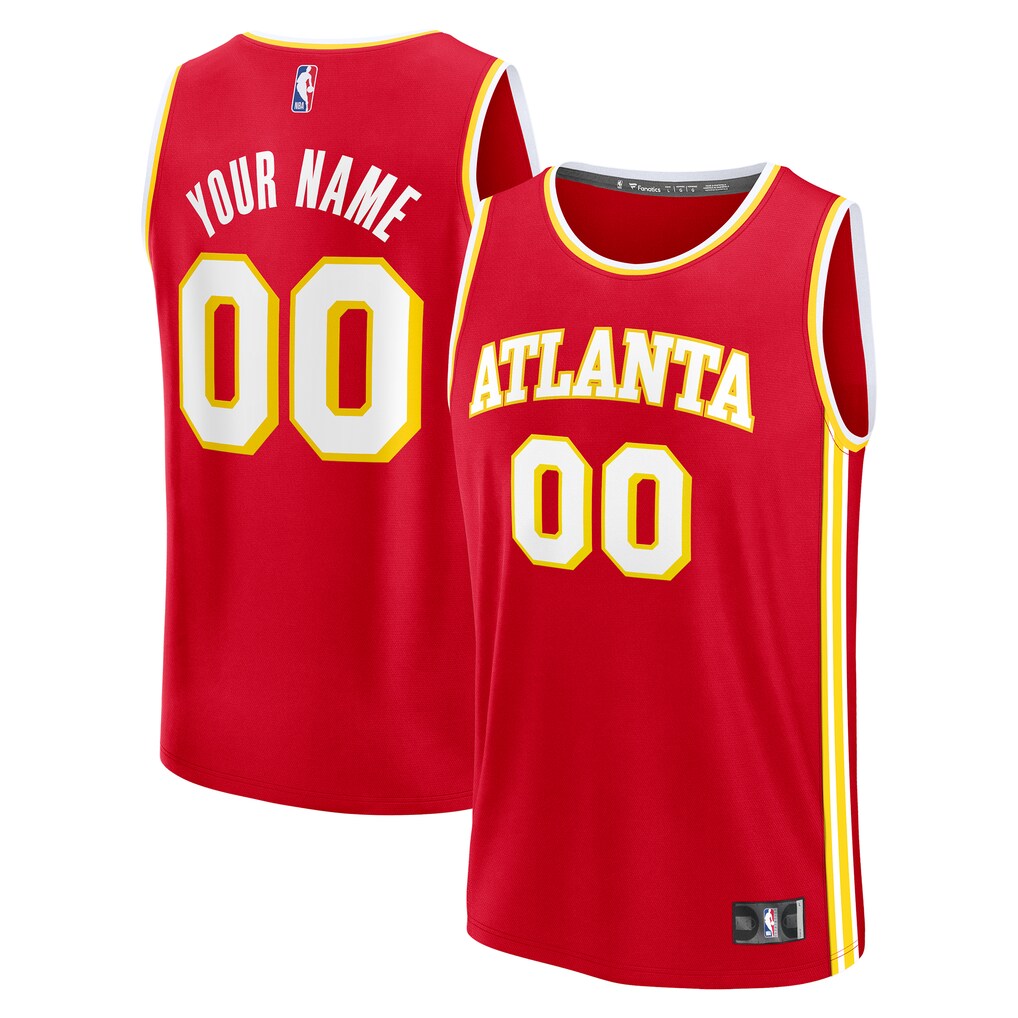 Men's Atlanta Hawks Fanatics Red Fast Break Custom Jersey - Icon Edition