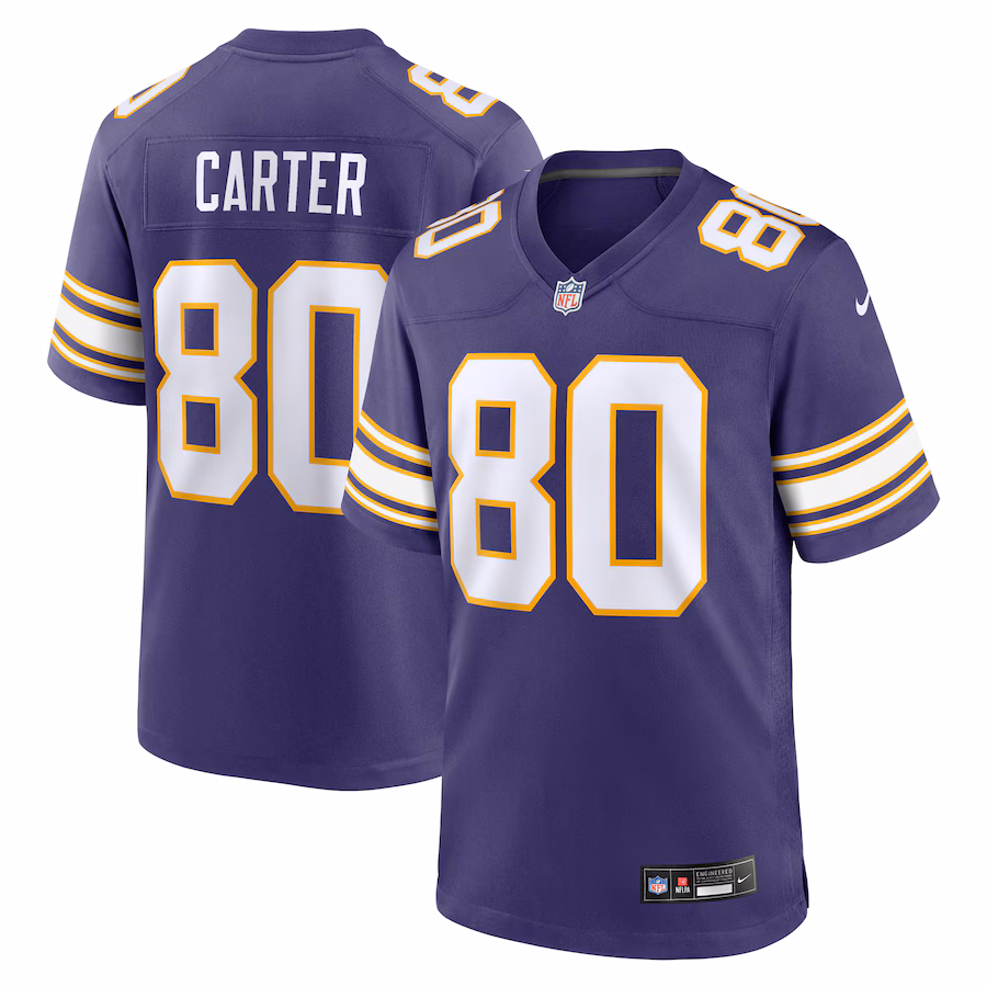 Men's Minnesota Vikings Cris Carter Nike Purple Retired Player Alternate Game Jersey