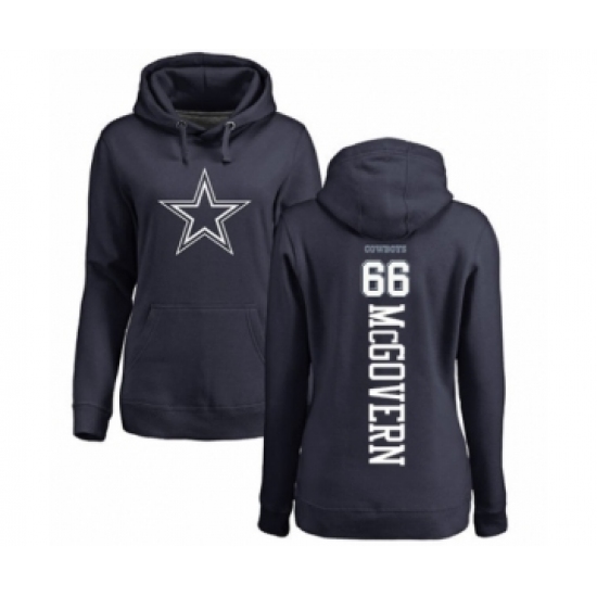 Football Women's Dallas Cowboys #66 Connor McGovern Navy Blue Backer Pullover Hoodie