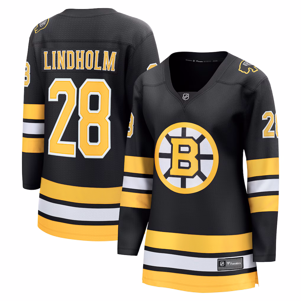 Women's Boston Bruins Elias Lindholm Fanatics Black Home Breakaway Player Jersey