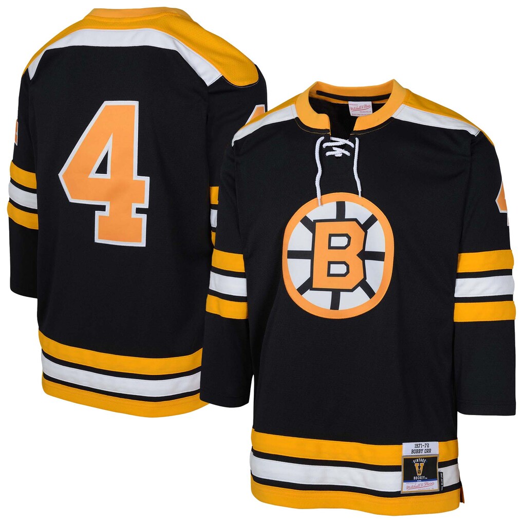 Youth Boston Bruins Bobby Orr Mitchell & Ness Black  Power Play Player Jersey
