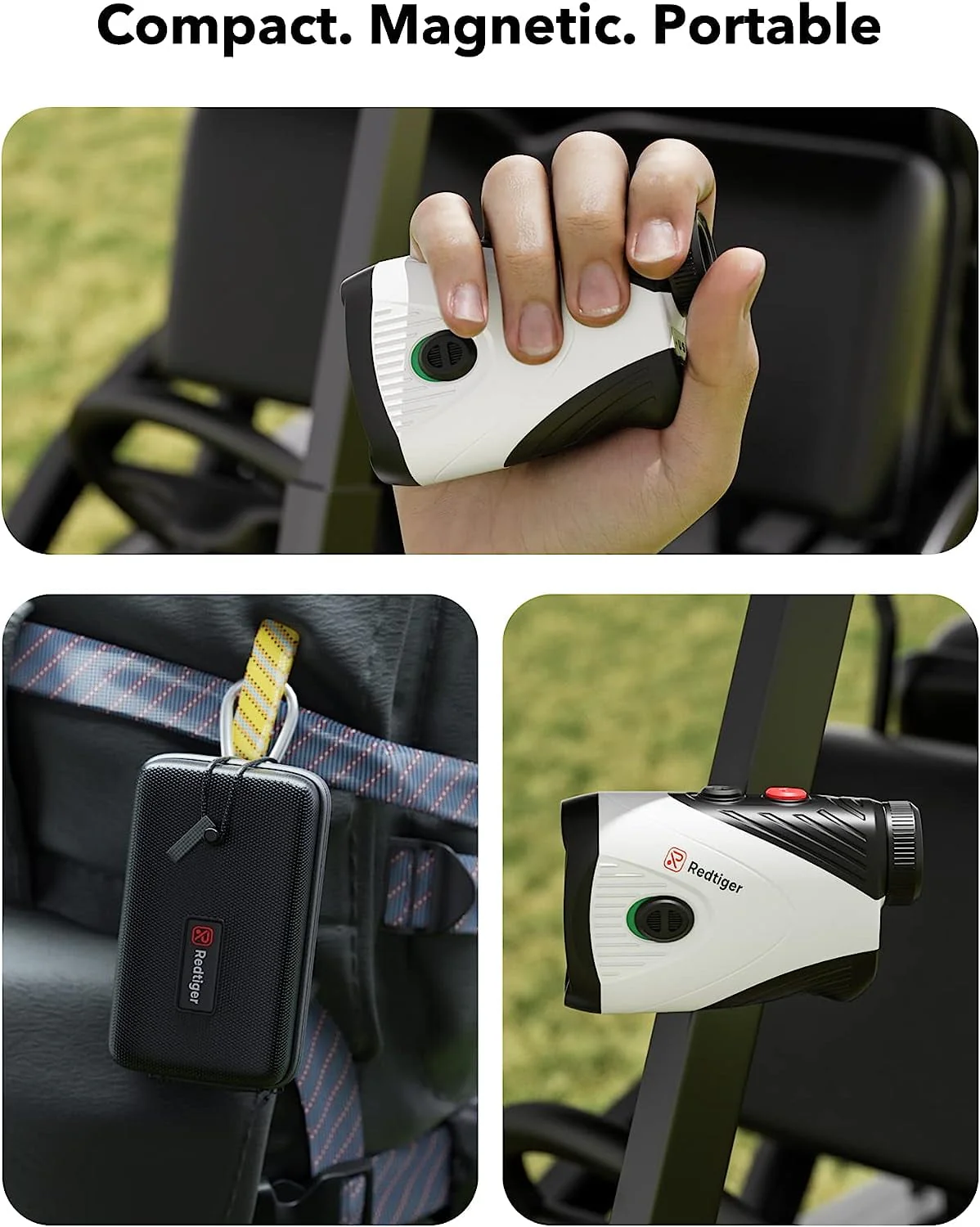 REDTIGER Laser Golf Rangefinder with Slope 1200 Yards Range Laser Distance Finder Golfing with Magnet Stripe, Flag Pole Lockin, 7X Magnification, Black & White Mix