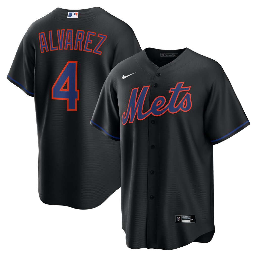 Men's  New York Mets Francisco Alvarez Nike Black Alternate Replica Jersey