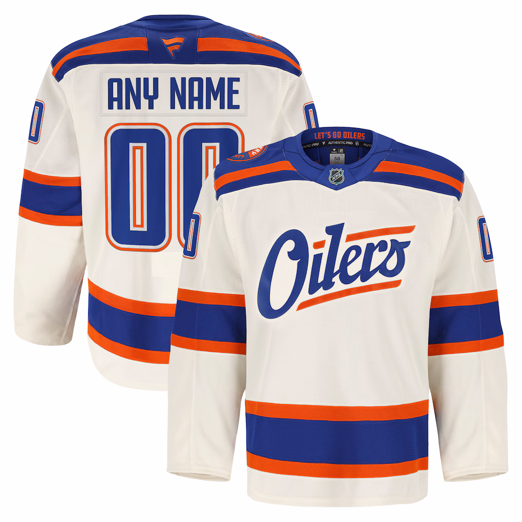 Men's Edmonton Oilers Fanatics Light Beige Alternate Authentic Pro Custom Jersey