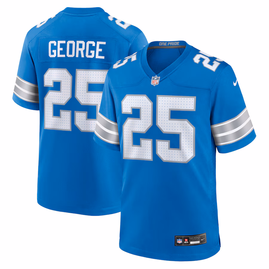 Men's Detroit Lions Allan George Nike Blue Team Game Jersey
