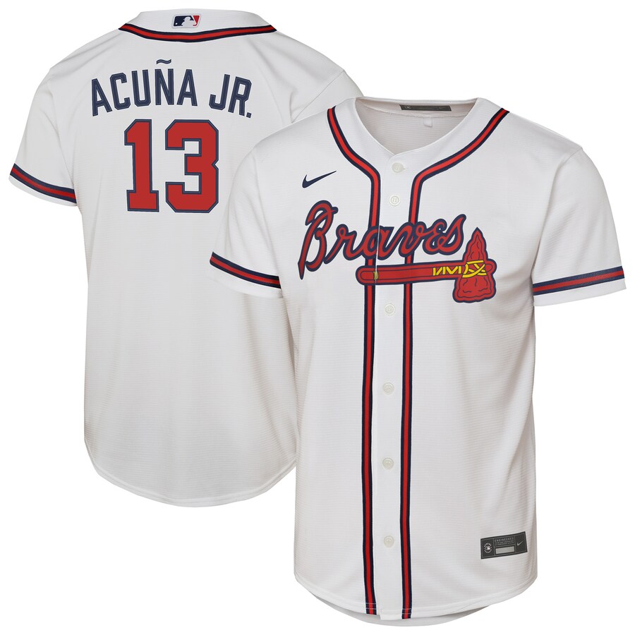 Youth Atlanta Braves Ronald Acuna Jr. Nike White Home Replica Player Jersey