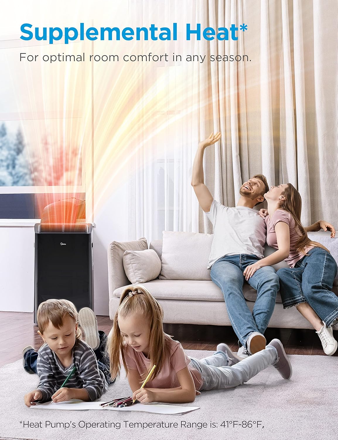 Midea Duo 14K & 12K BTU Ultra Quiet Smart HE Inverter Portable Air Conditioners with Heat, Works with Alexa & Google Assistant