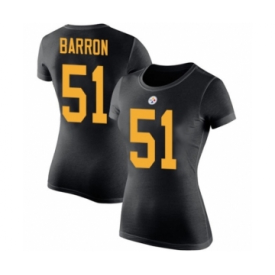 Women's Pittsburgh Steelers #51 Mark Barron Black Rush Pride Name & Number T-Shirt